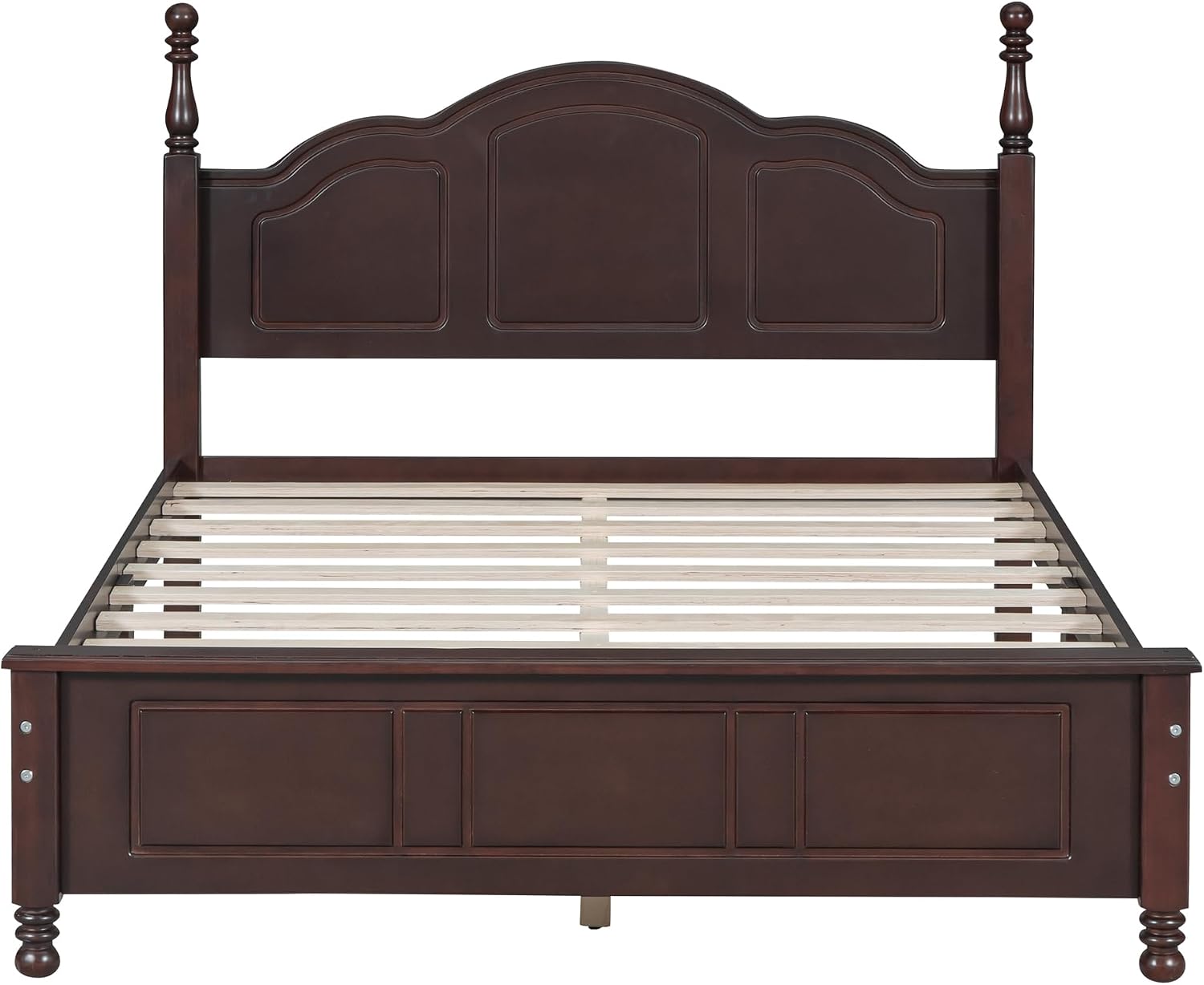 Harper & Bright Designs Platform Bed Frame Full Size with Headboard and Footboard, Mid Century Modern Wood Bed Frame with Underbed Storage for Kids Teens Adults, Classic Vintage Design, Dark Walnut