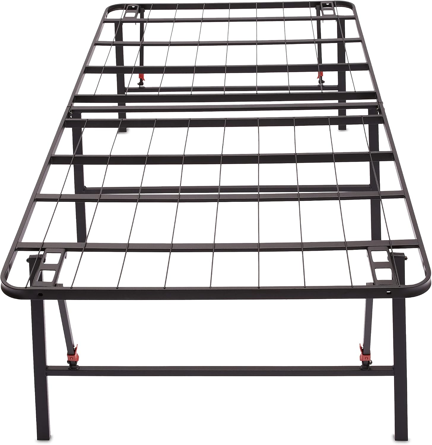 Amazon Basics Foldable Metal Platform Bed Frame, Noise-Free Mattress Foundation with Tool-Free Assembly, 18 Inches High, Sturdy Steel Frame, No Box Spring Needed, Twin Size, Black