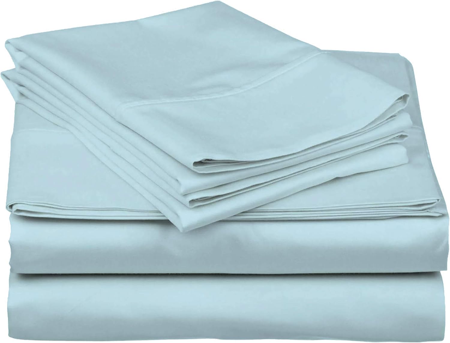 Cotton Home- 5 Pieces Split King Size Light Blue Color Sheet Set – Soft Quality Luxury 18 Inch Deep Pocket & Bedding Set with Flat Sheet, Fitted Sheet, 2-Pillow Covers(20' x 30')Inches
