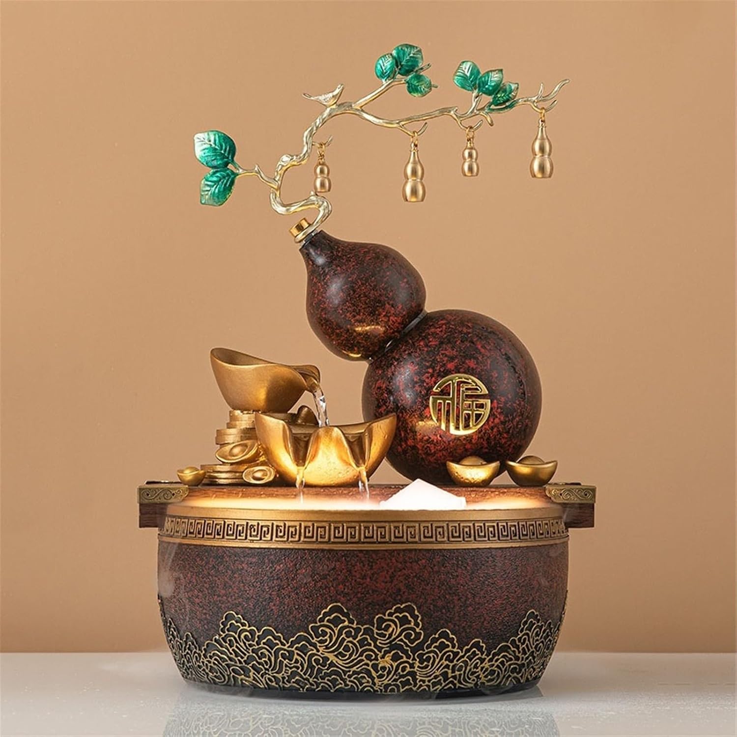 Tabletop Fountain Indoor Tabletop Waterfall Fountain Flowing Water Ornaments Desktop Fountains Calming Sound