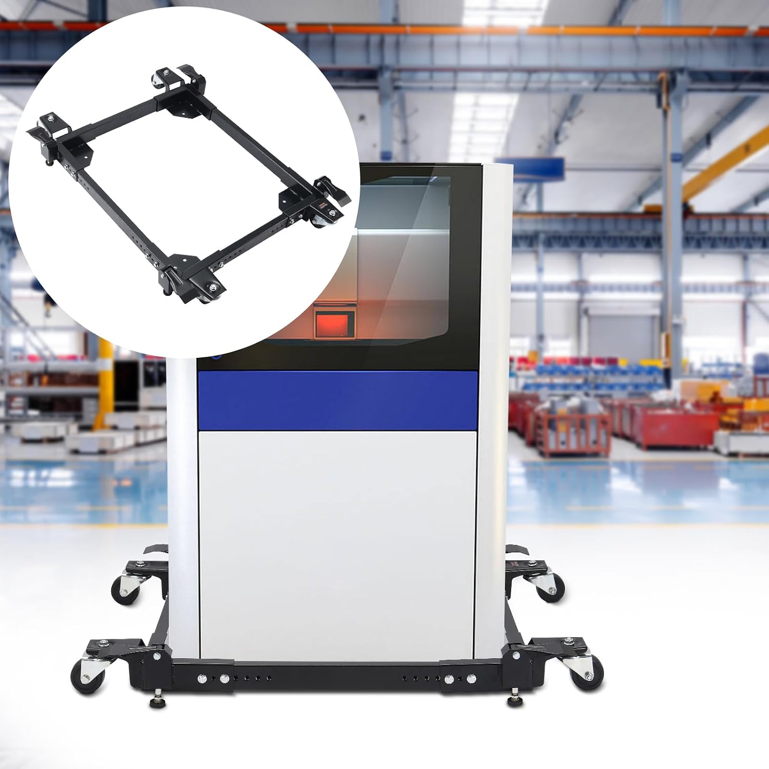 VEVOR Mobile Base, 1500 lbs Capacity, Adjustable from 20' x 24.5' to 28' x 33.5', Heavy Duty Universal Mobile Base Stand with 4 Swivel Wheels, for Woodworking Equipment, Bandsaw, Power Tool, Machine