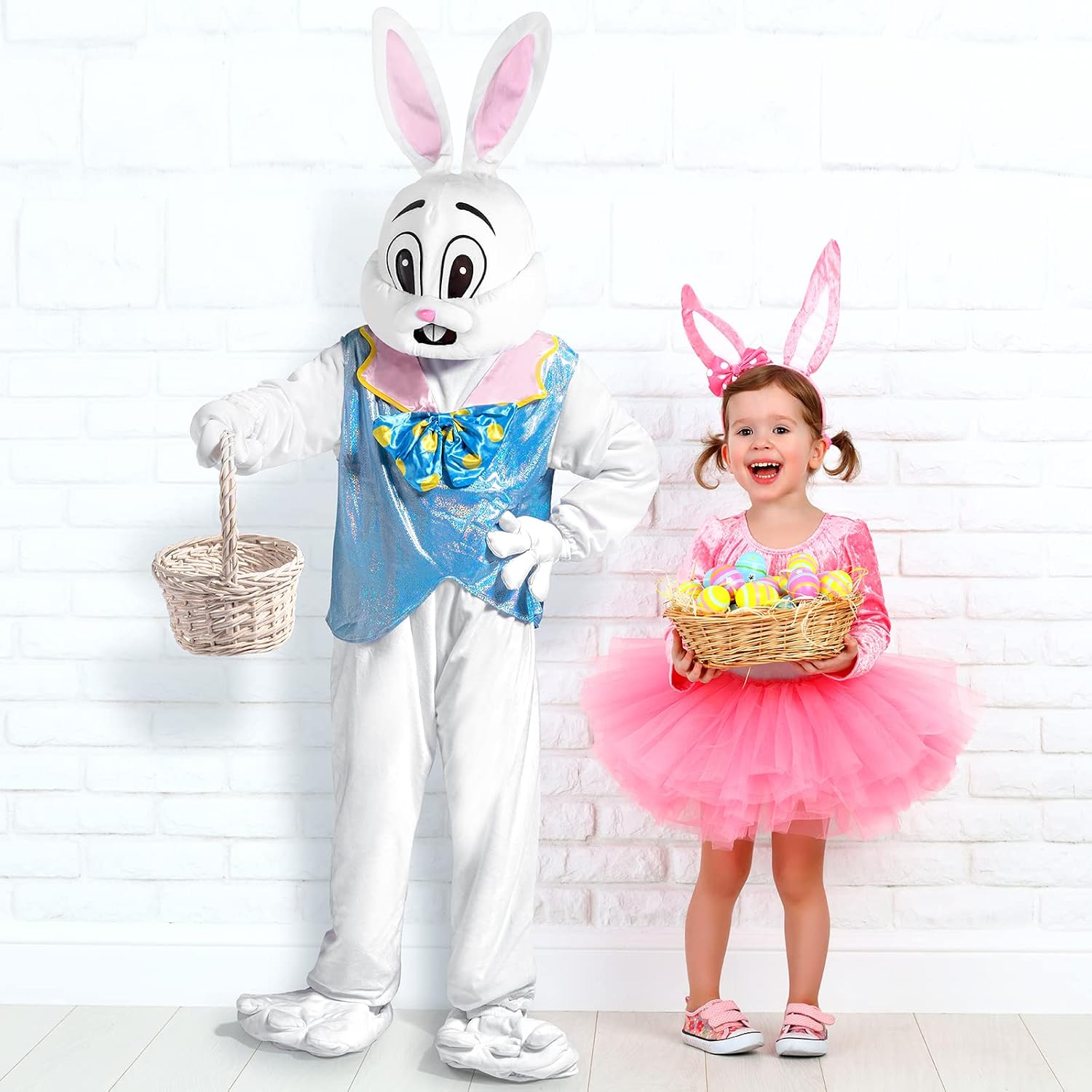 Syhood Easter Bunny Costume Adult Bunny Suit Outfit Rabbit Mascot Costumes for Men Women Easter Celebrations Events Cosplay