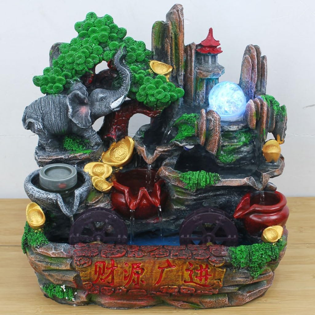 Tabletop Fountain Indoor Tabletop Fountain Fish Tank Resin Rockery Water Fountain Creative Home Decoration Crafts Indoor Fountain Tabletop