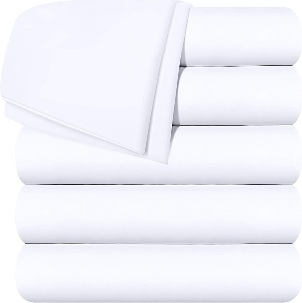 Utopia Bedding Flat Sheets - Pack of 20 - Soft Brushed Microfiber Fabric - Shrinkage & Fade Resistant Top Sheet - Easy Care (Full, White)