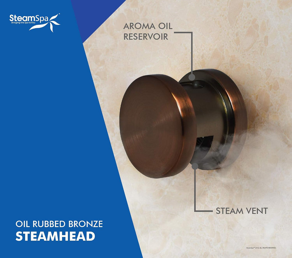 Generator with Quick Start Continuous Steam Technology, Wi-Fi, Bluetooth and Autodrain | 9kW Steam Generator with Oil Rubbed Bronze Steam Head with Aromatherapy Reservoir | FG-RVB900ORB-A