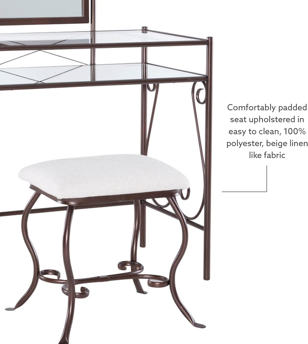 Linon Clarisse Metal Vanity Set (58950MTL-01-KD-U)