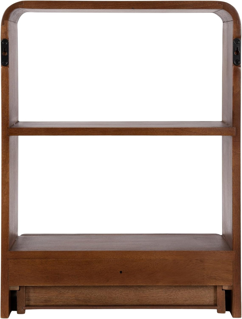 Kate and Laurel Kato Modern Wall Shelf with Drawer; 18 x 24; Walnut Brown; Decorative Over The Toilet Shelf for Use as Bathroom Storage or Living Room Display Shelf