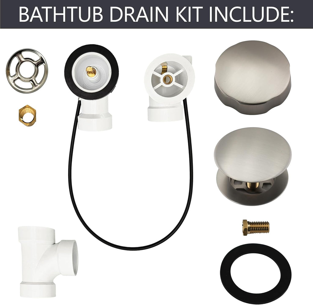 Westbrass Sch. 40 PVC 27 in. Cable Drive Bath Waste, Stainless Steel, D50P27-20