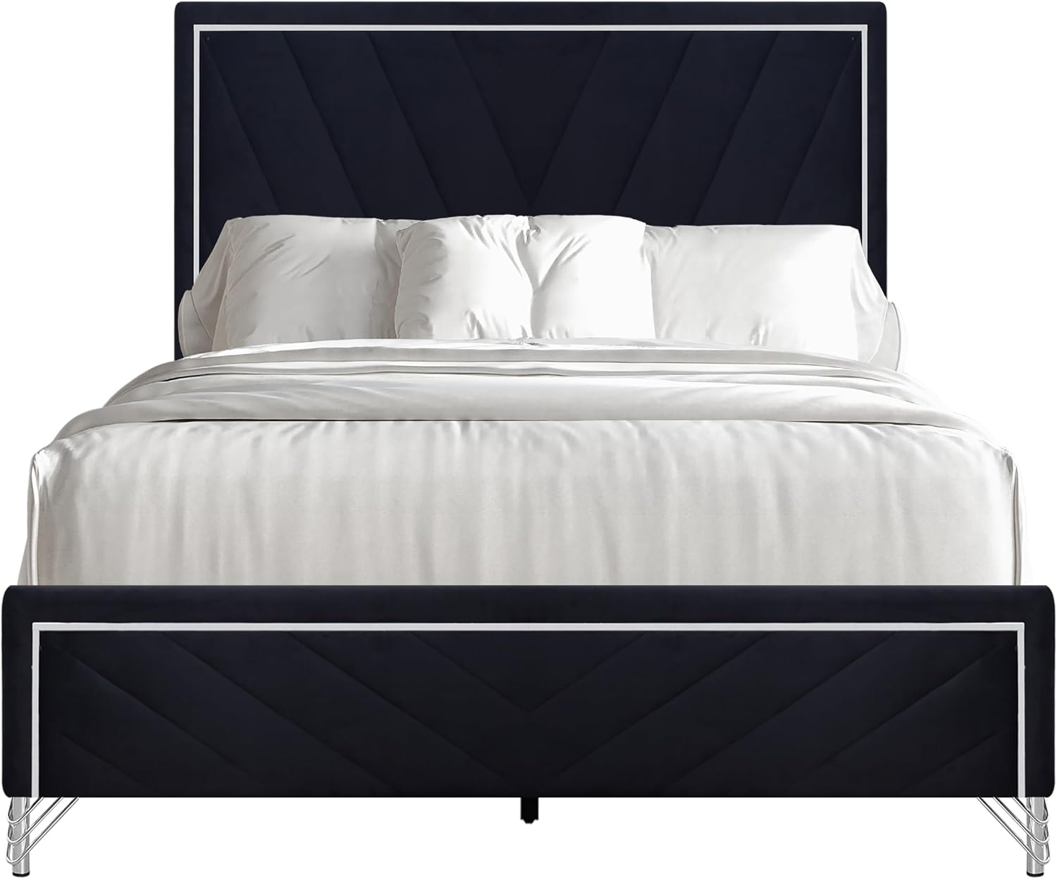 New Classic Furniture Ava 5-Piece Wood Queen Bedroom Set with 2 Nightstands, Ebony Black