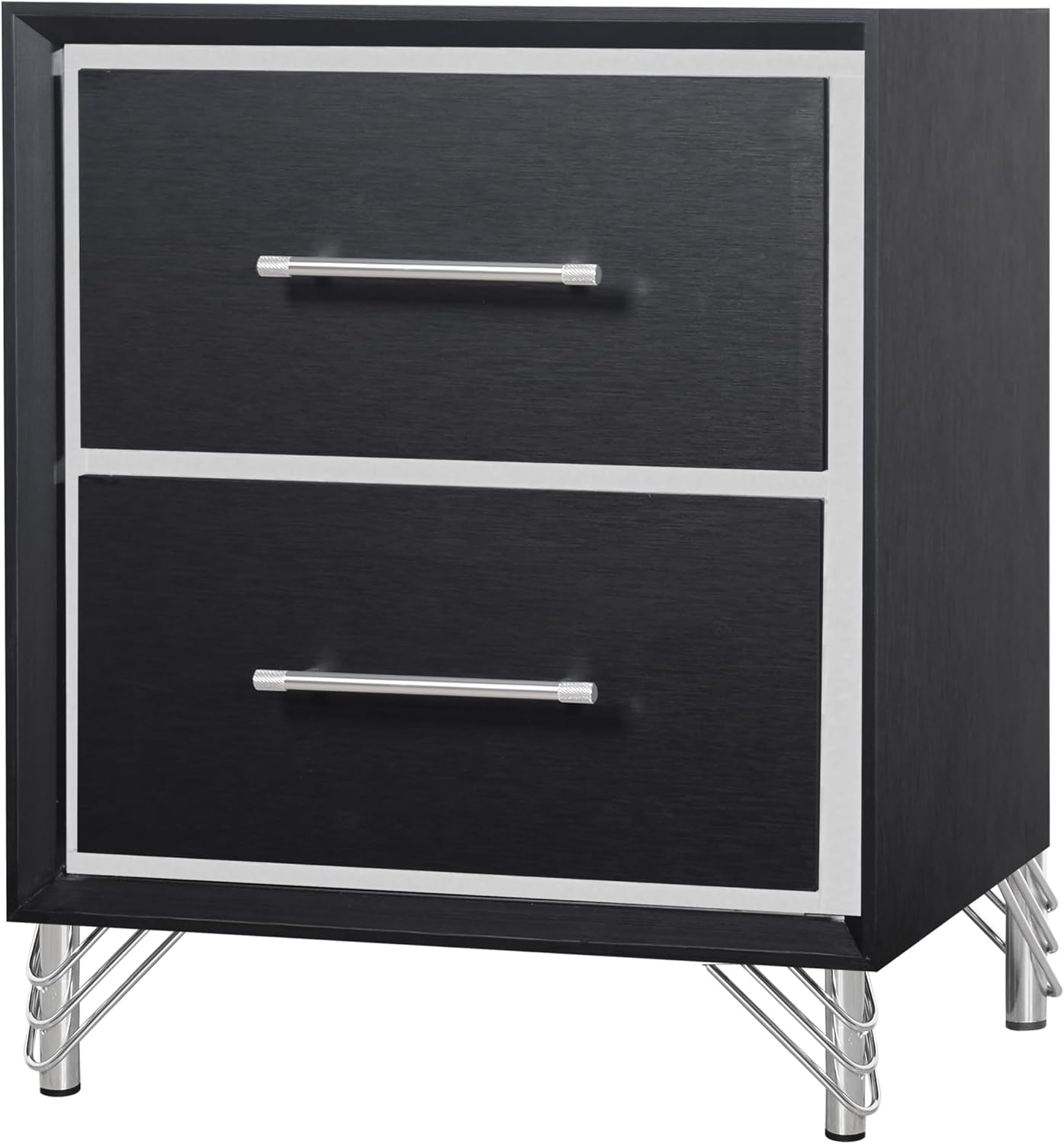 New Classic Furniture Ava 5-Piece Wood Queen Bedroom Set with 2 Nightstands, Ebony Black