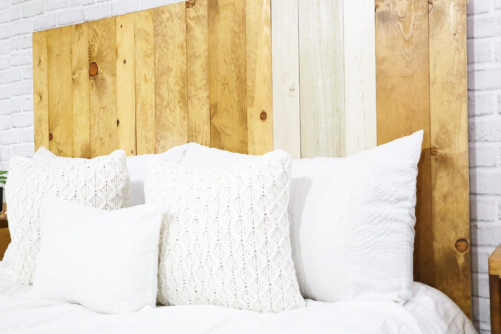 Barn Walls Boho Euro Mix Signature Design, Multicolored Solid Wood Headboard, Floating Panels, Wall Mount, Adjustable Height Easy Assembly, Queen Size