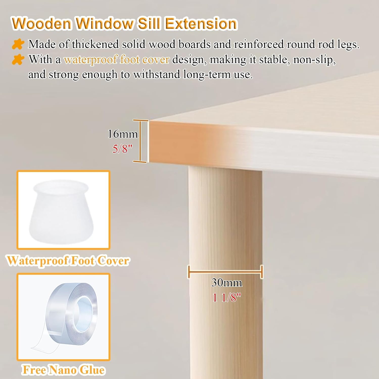 Corner Countertop Extension Board Anti-fall Gap Cover Plate, Space Saving Window Sill Extender Shelf, Assemble Cabinet Shelf for Living Room(90x25x60cm(36x10x24in))