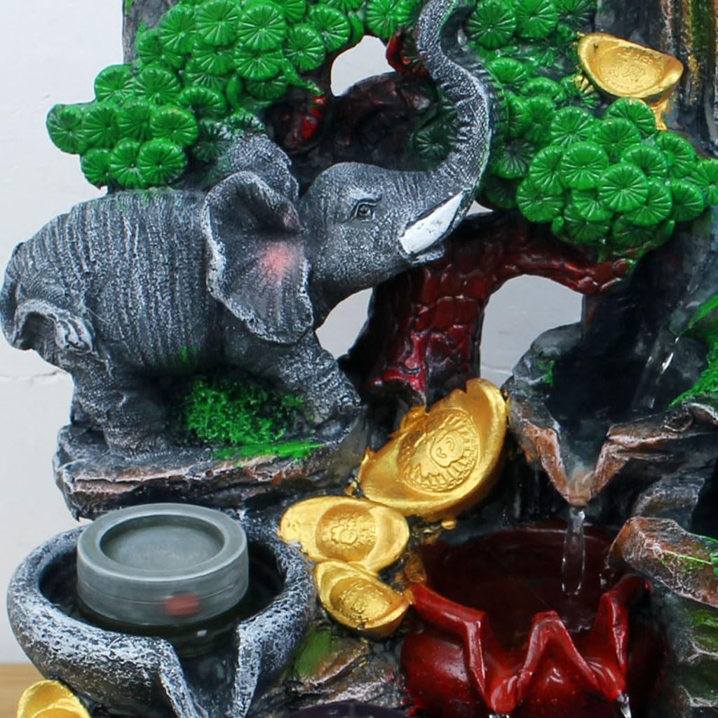 House Decorative Items Tabletop Fountain Fish Tank Resin Rockery Water Fountain Creative Home Decoration Crafts Tabletop Waterfall Fountain,A