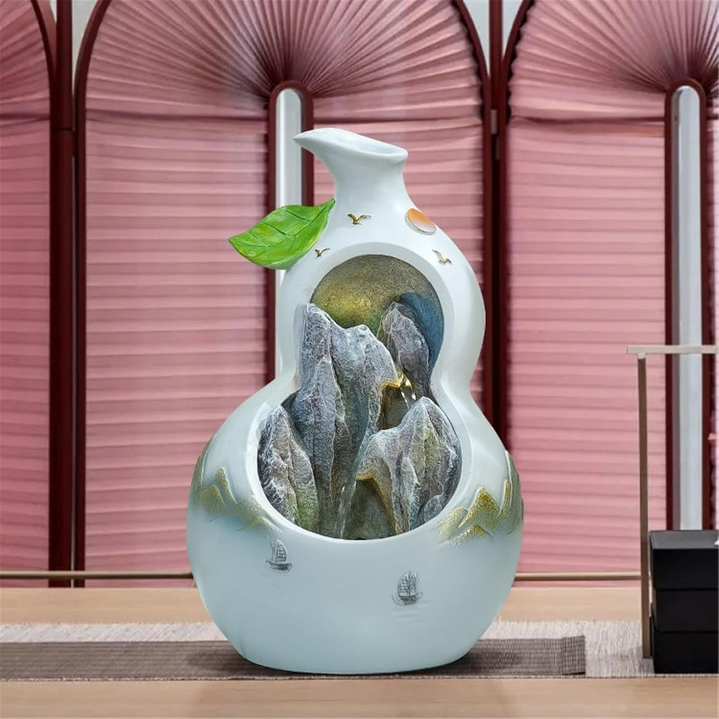 Tabletop Fountain Decorative Indoor Fountain Meditation Gurgling Water Fountain Home Office Decor(Yellow)