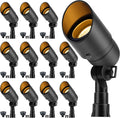 Gardencoin Low Voltage Landscape Spotlight, 12V LED Outdoor Landscape Lighting, Landscape Spot Lights Wired for Garden and Yard, Aluminum Up Lighting Fixture with 5W MR16 Replaceable Bulb (12 Pack)