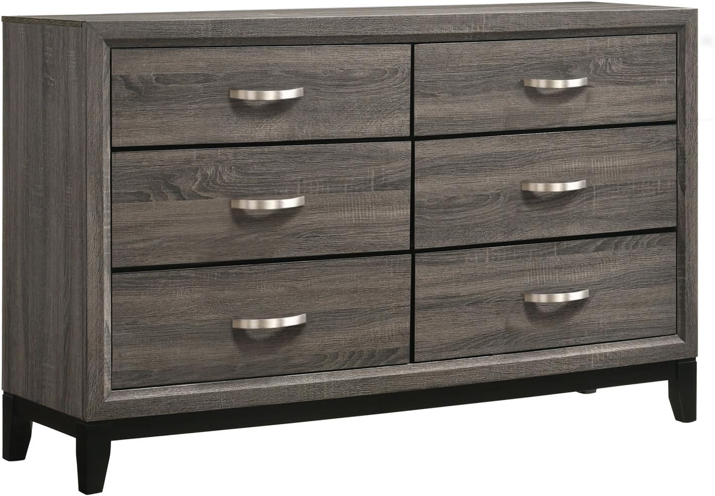 Carina Grey Oak and Black 5-Piece Eastern King Panel Bedroom Set