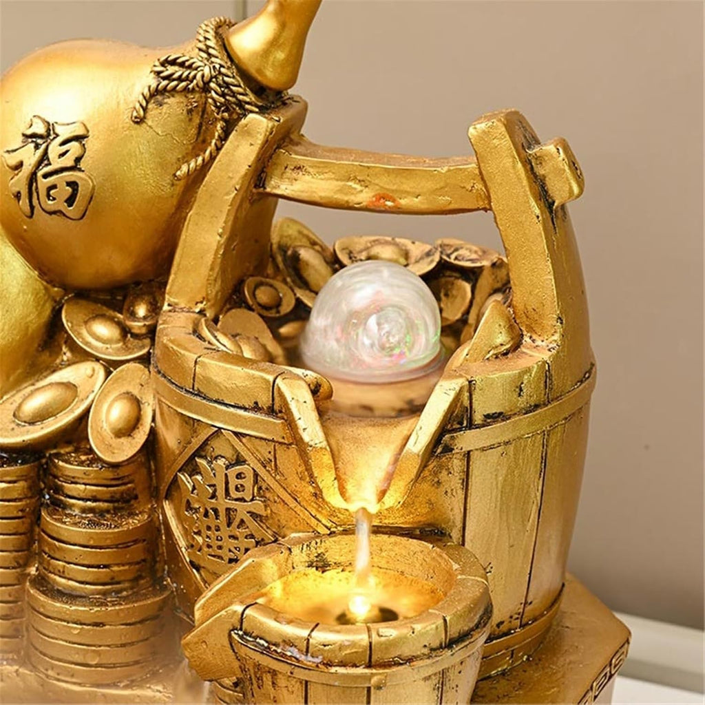Tabletop Water Fountain Tabletop Water Fountain, Spinning Ball Light Fountain for Home Office Decor Office Relaxation Meditation Fountain(Large)