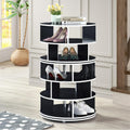 Kings Brand Furniture - 5-Tier Rotating Shoe Rack, 360° Revolving Lazy Susan Spinning Shoe Rack Tower Storage Organizer for Closet Entryway Bedroom Hallway, Black