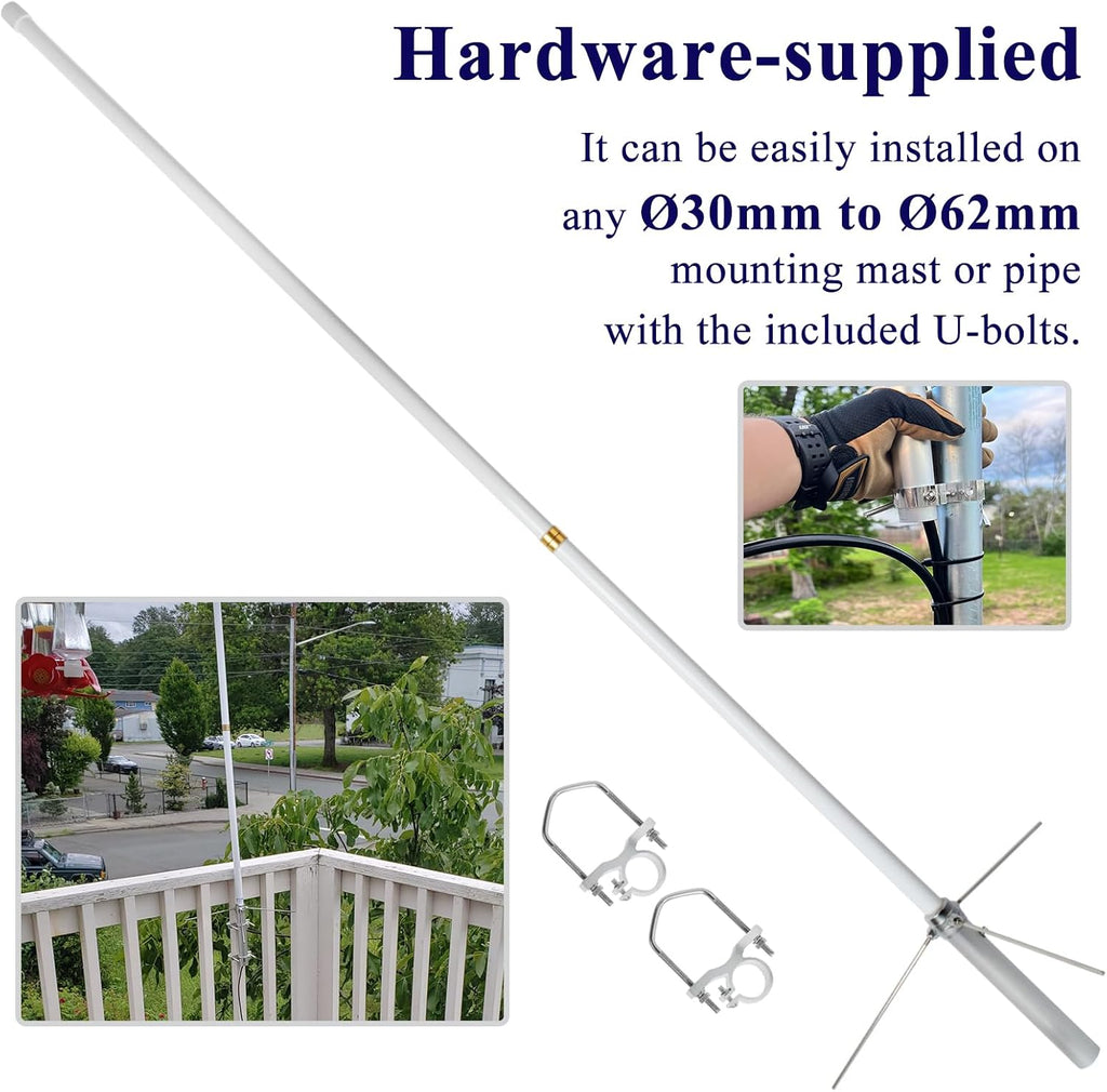 2m/70cm Dual-Band Base Station Antenna, 200W 5.5/8.5dBi High Gain Fiberglass Antenna,for AnyTone BTECH Icom Motorola Mobile Transceiver Repeater