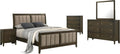 Coaster Home Furnishings Wilkes Transitional 5-Piece Bedroom Set Fabric Upholstered Eastern King Size Panel Bed Frame 51-inch Headboard Dark Cocoa 224421KE-S5