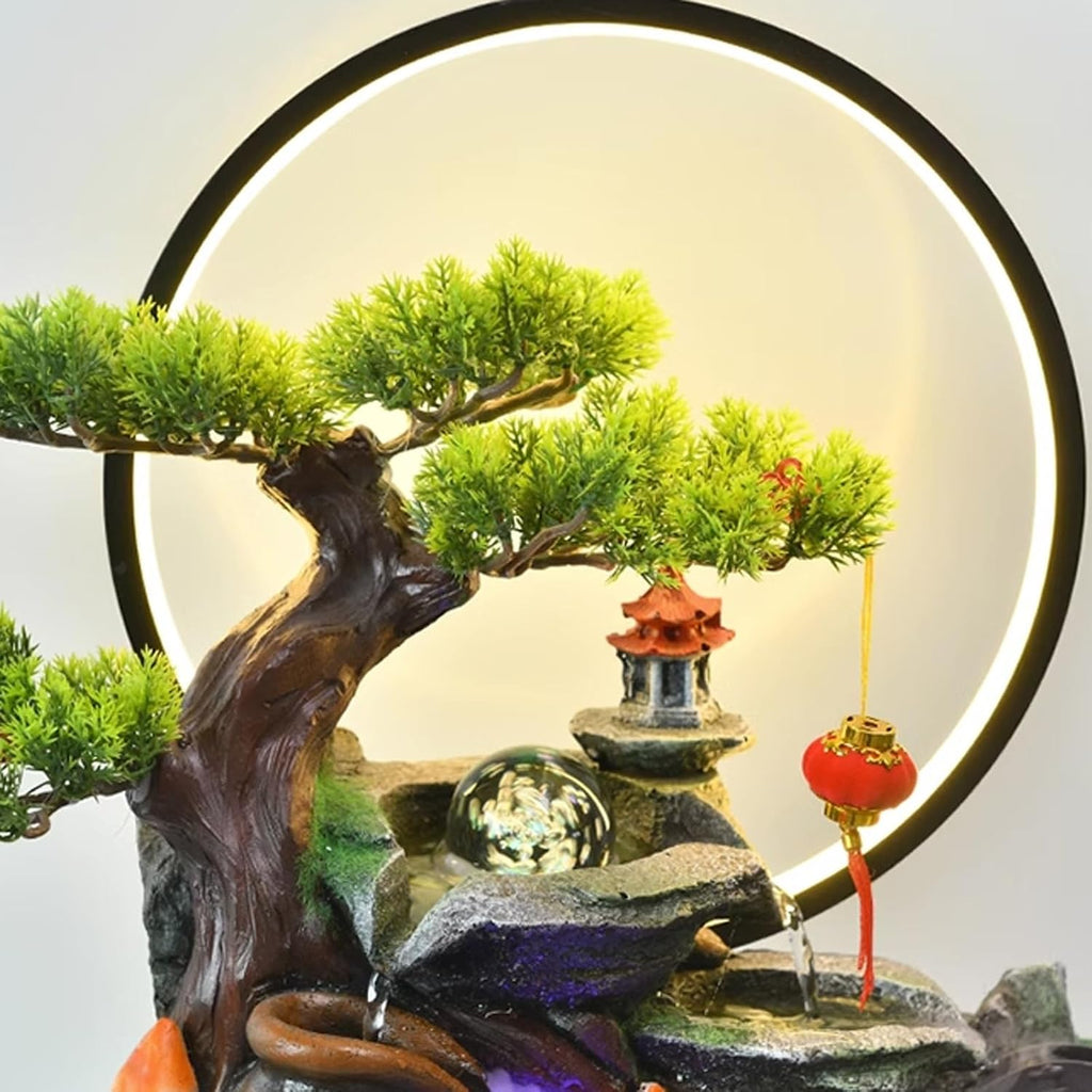 Tabletop Fountain Rocky Mountain Flowing Water Fountain Living Room Circulating Humidifier Office Front Desk Desktop Decoration Desktop Fountain Decoration Desktop Fountain (Color : B)