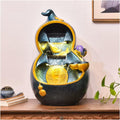 Desktop Fountain Resin Indoor Tabletop Fountain with Gourd Shape and Natural Flowing Water, Fountains for Home Office Living Room Desktop Decoration
