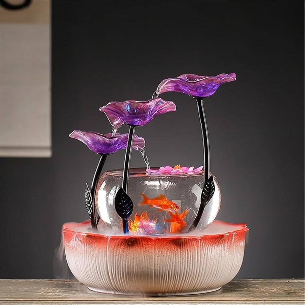 Tabletop Fountain Indoor Tabletop Fountains, Luxury-Style Fish Tank Water Ornament Home Office Desktop Decorations Tabletop Water Fountain