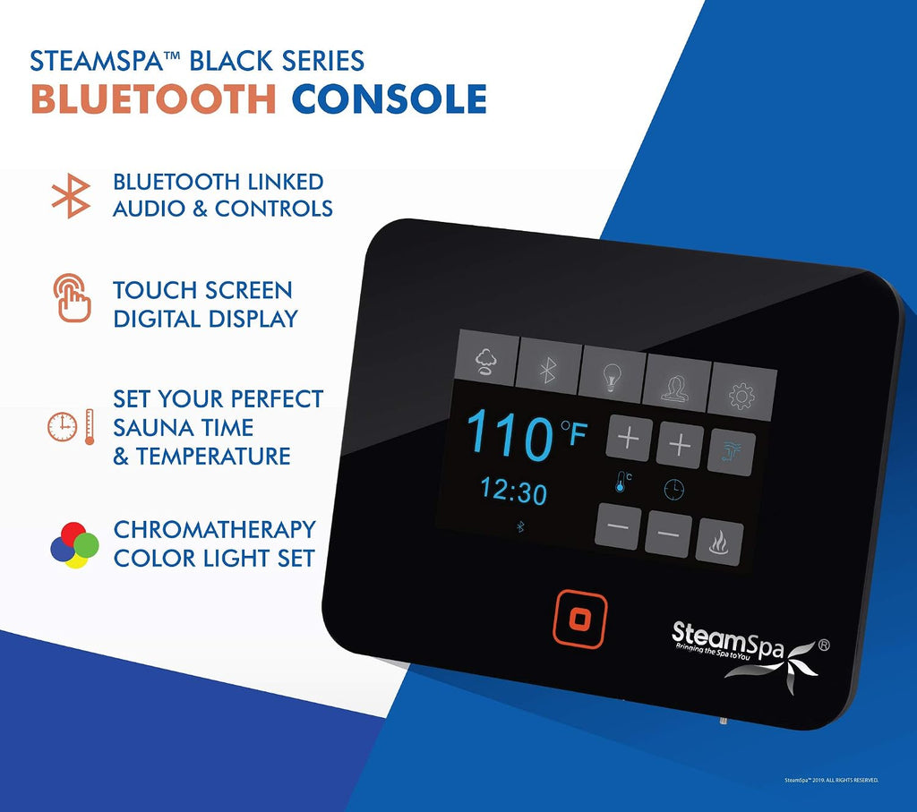 Generator with Quick Start Continuous Steam Technology, Wi-Fi, Bluetooth and Autodrain | 12kW Steam Generator with Oil Rubbed Bronze Steam Head with Aromatherapy Reservoir | SS-RVB1200ORB-A