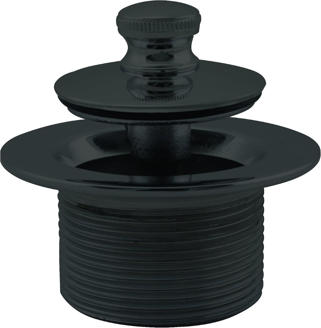Westbrass D3221HK-62 22-1/2' Brass Bath Waste & Overflow Assembly with Twist & Close Drain Trim and No-Hole Elbow, Matte Black
