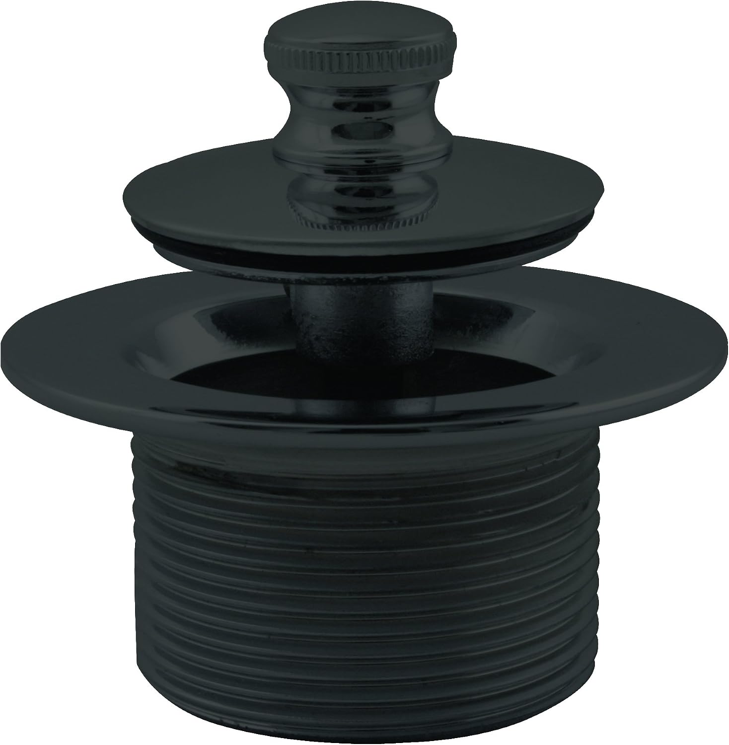 Westbrass D3221HK-62 22-1/2' Brass Bath Waste & Overflow Assembly with Twist & Close Drain Trim and No-Hole Elbow, Matte Black