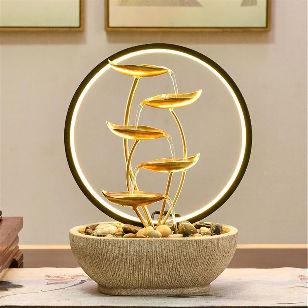 Tabletop Fountain Indoor Tabletop Tiered Water Fountain Meditation Relaxing Small Feature