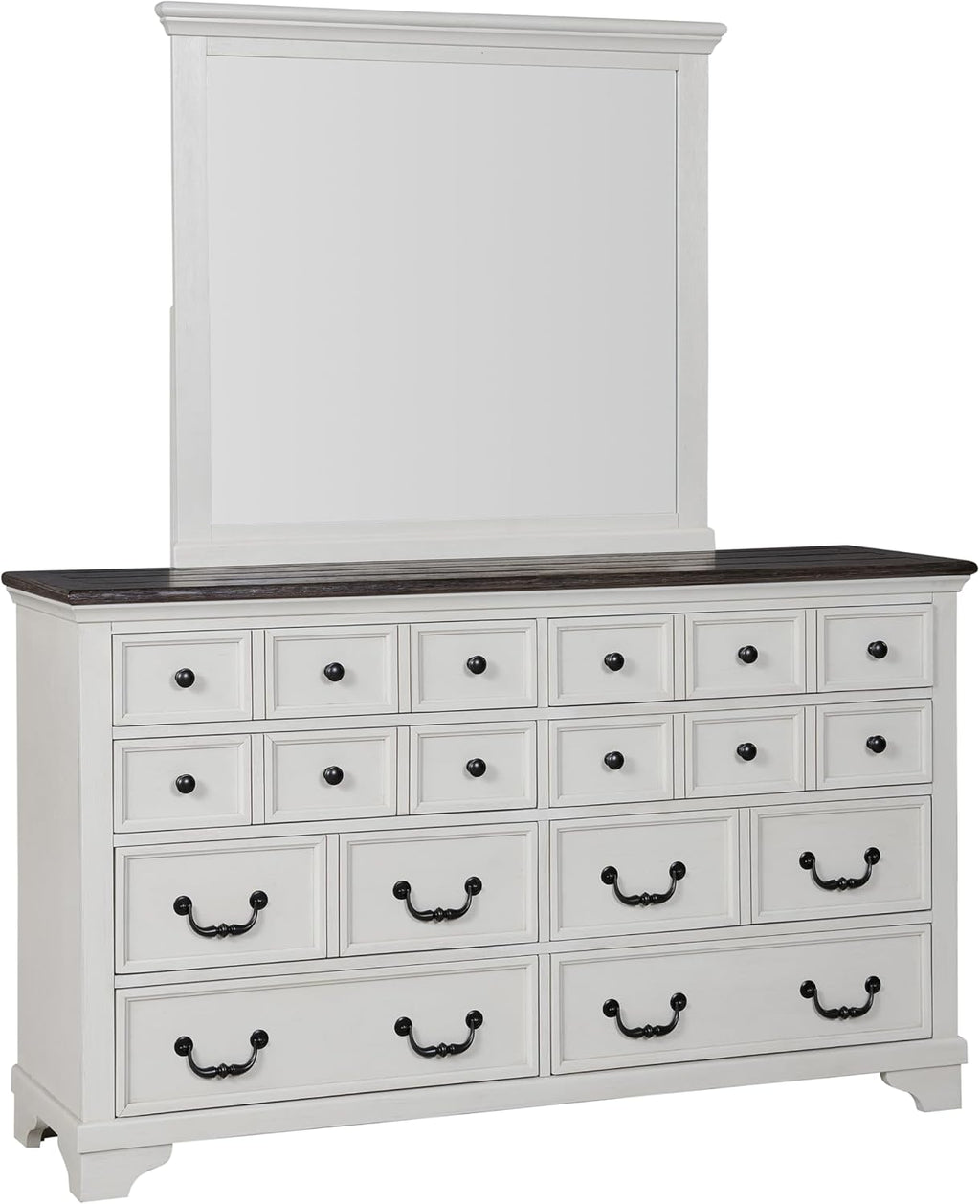 Furniture of America Roden Modern Solid Wood 5-Piece Bedroom Set with Storage Footboard, USB Chargers on Nightstand, Drop Handle Pulls, No Box Spring Needed, King, White