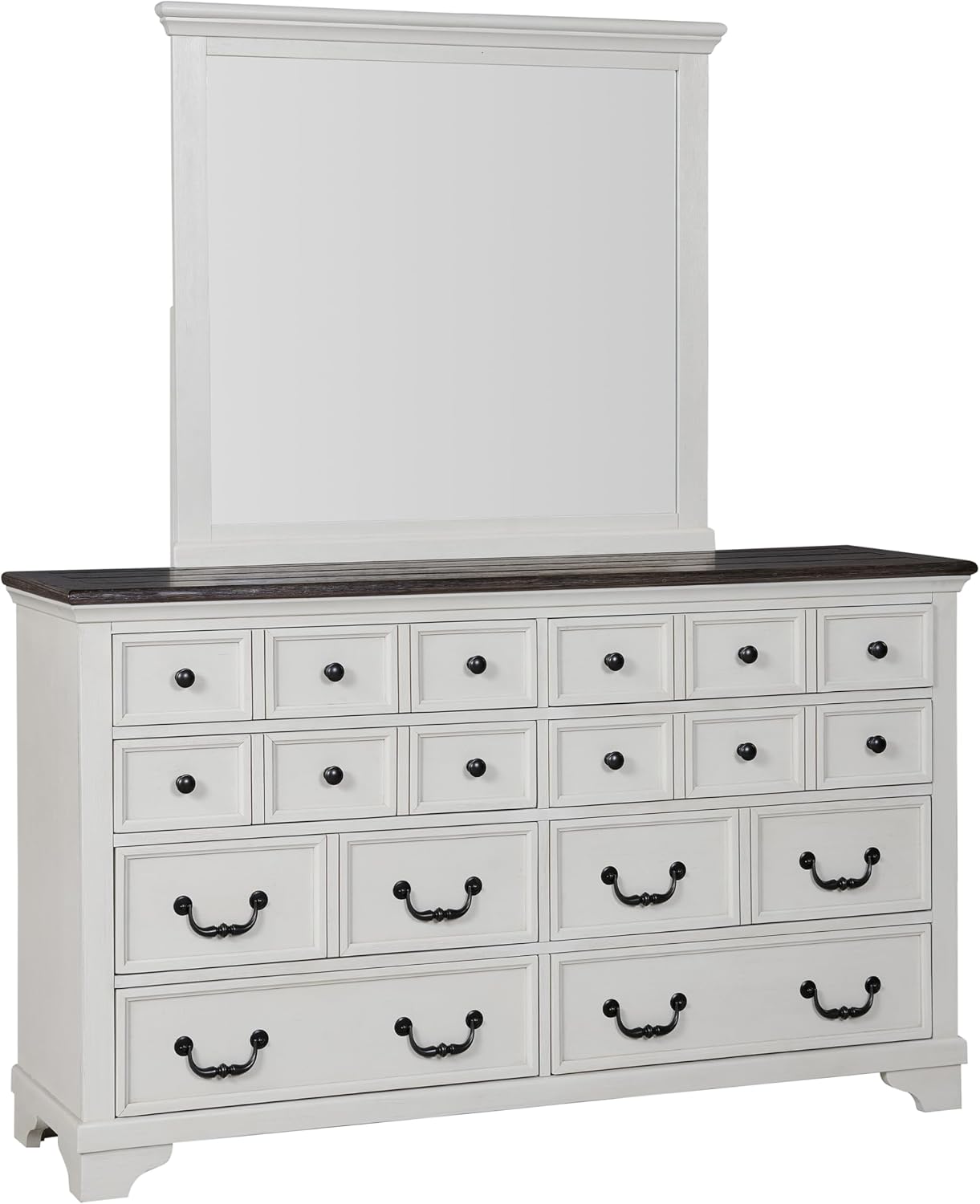 Furniture of America Roden Modern Solid Wood 5-Piece Bedroom Set with Storage Footboard, USB Chargers on Nightstand, Drop Handle Pulls, No Box Spring Needed, King, White
