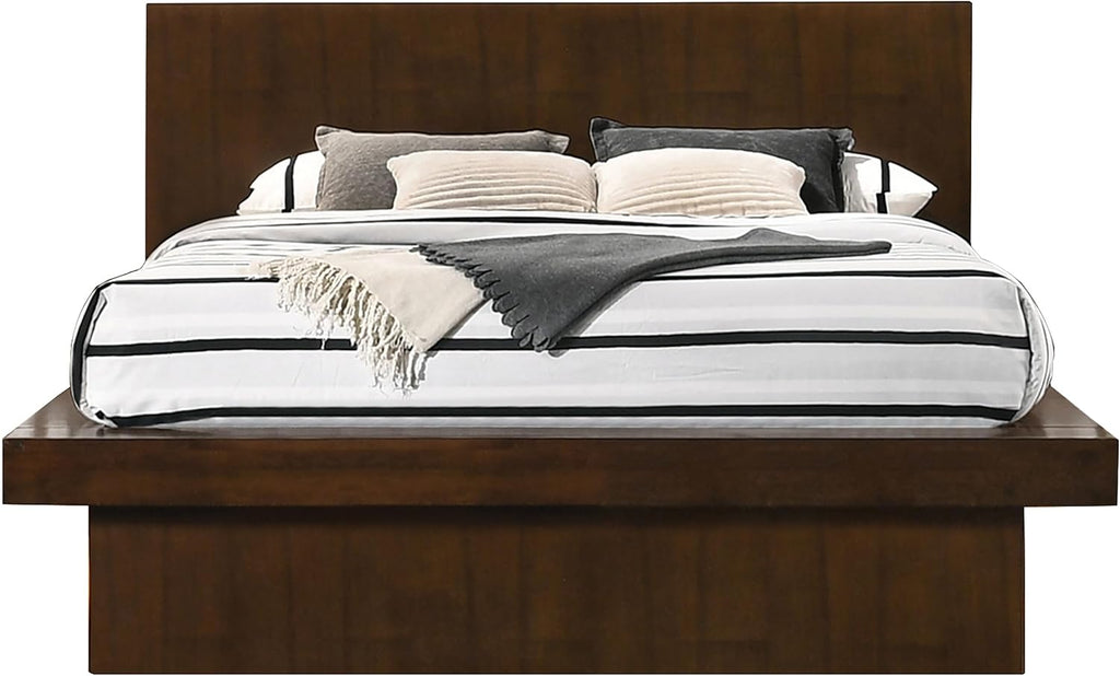 Coaster Home Furnishings Jessica Contemporary 5-Piece Bedroom Set Queen Size LED Panel Bed Frame 43-inch Headboard Cappuccino 200711Q-S5