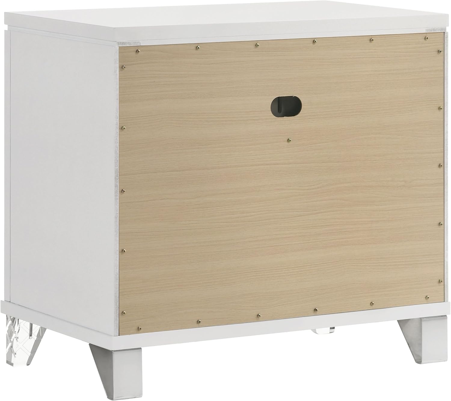 Coaster Home Furnishings Marmore Contemporary 4-Piece Bedroom Set Boucle Upholstered Queen Size LED Panel Bed Frame 64-inch Headboard White 224961Q-S4