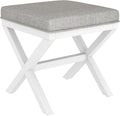 Hillsdale Somerset Backless Wood Vanity Stool for Makeup Room or Bathroom, White