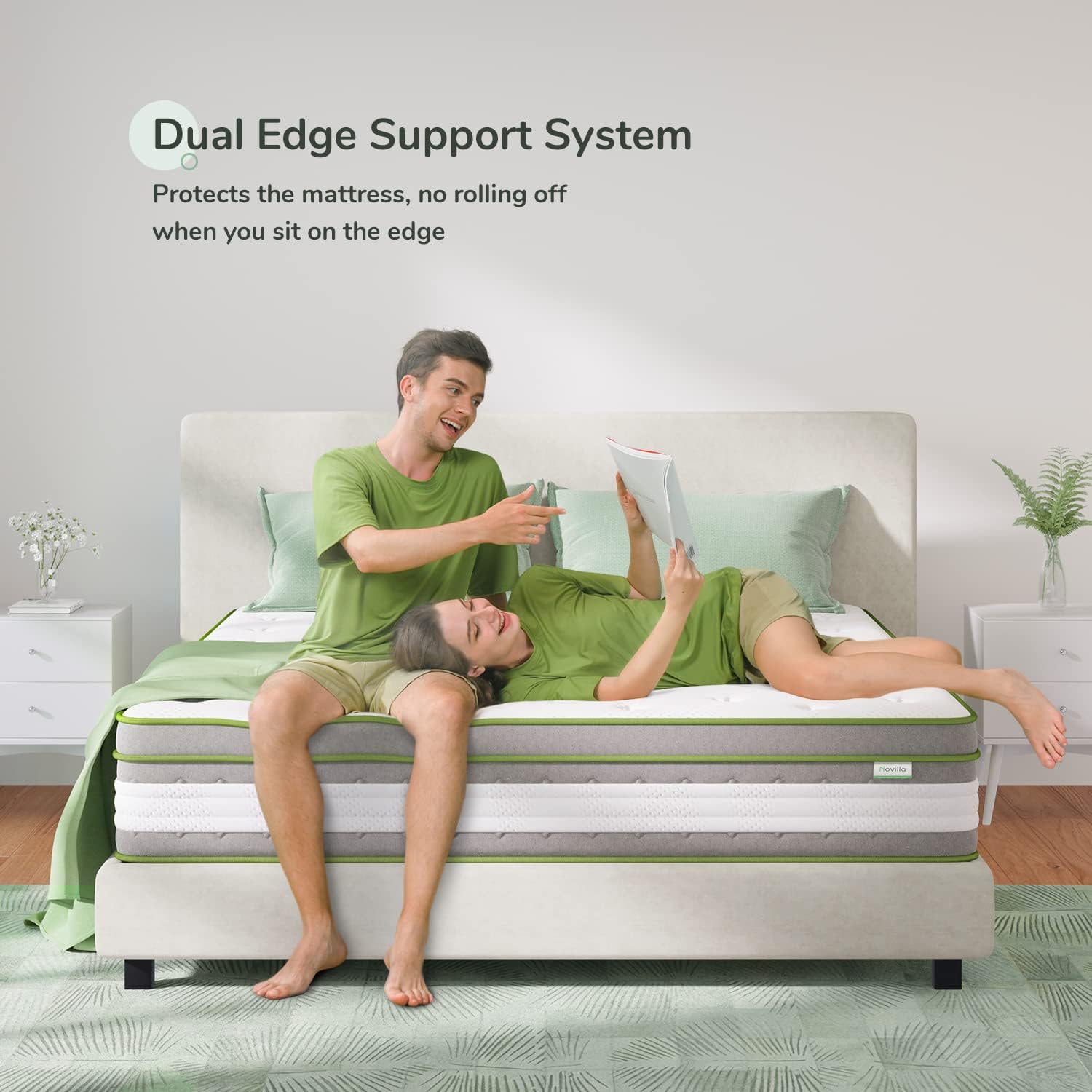 Novilla Full Size Mattress, 12 Inch Hybrid Pillow Top Full Mattress in a Box with Gel Memory Foam & Individually Wrapped Pocket Coils Innerspring for a Cozy & Peaceful Sleep