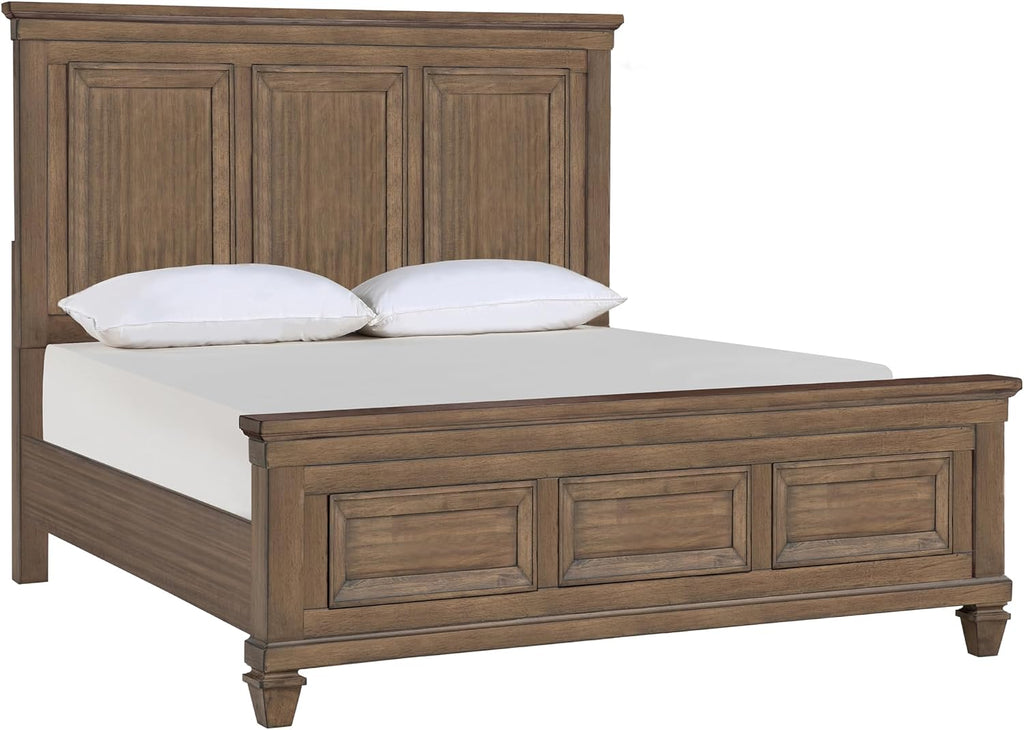 New Classic Furniture Mariana 5-Piece Wood Queen Bedroom Set with 2 Nightstands, Vintage Mocha