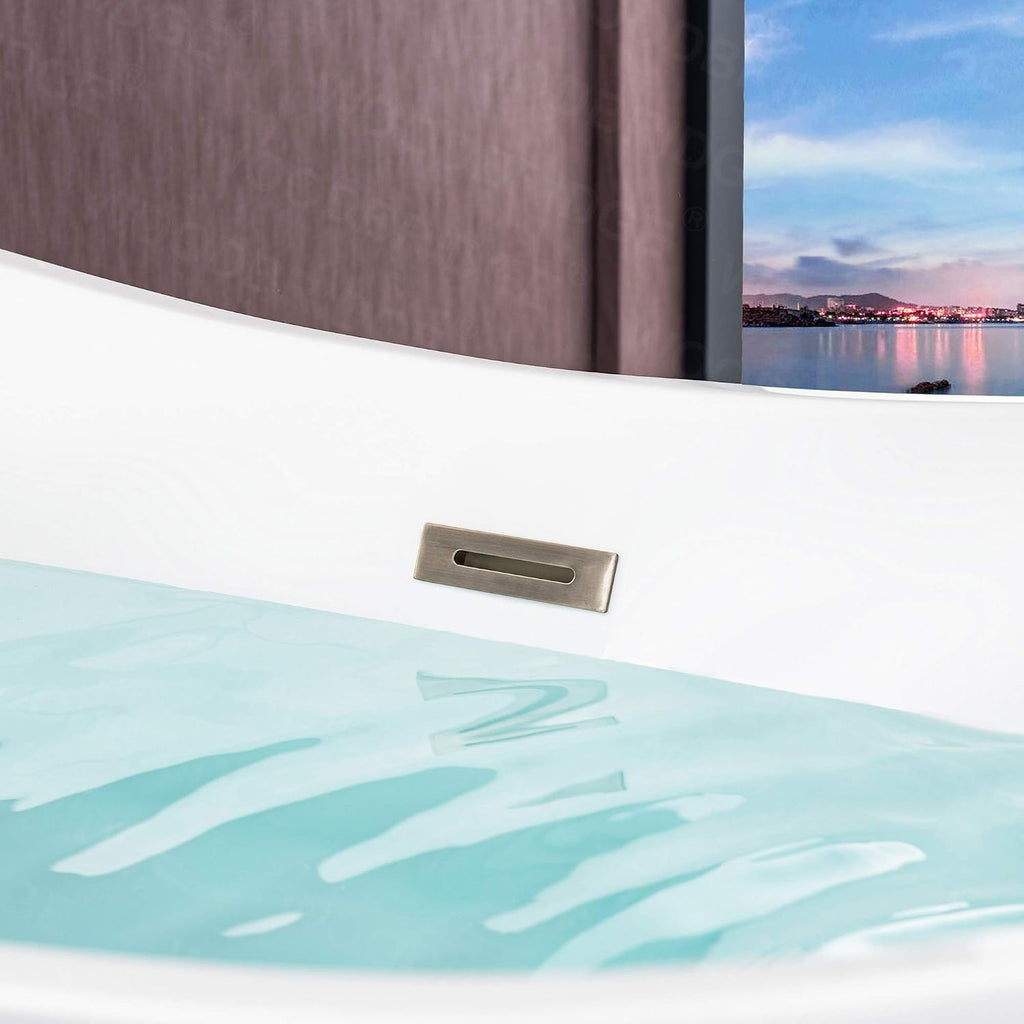 WOODBRIDGE BTA1517-B/N-Drain &O +F0001BNVT BATHTUB, With Brushed Nickel Drian