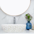 Strictly Sinks 19 Inch Round-Rectangular Gloss White Vessel Sink - Ceramic Countertop Bathroom Sink – Easy to Install Above Counter Luxurious Bathroom Vessel Sink (19-3/4″ W x 16″ L x 6″ H)