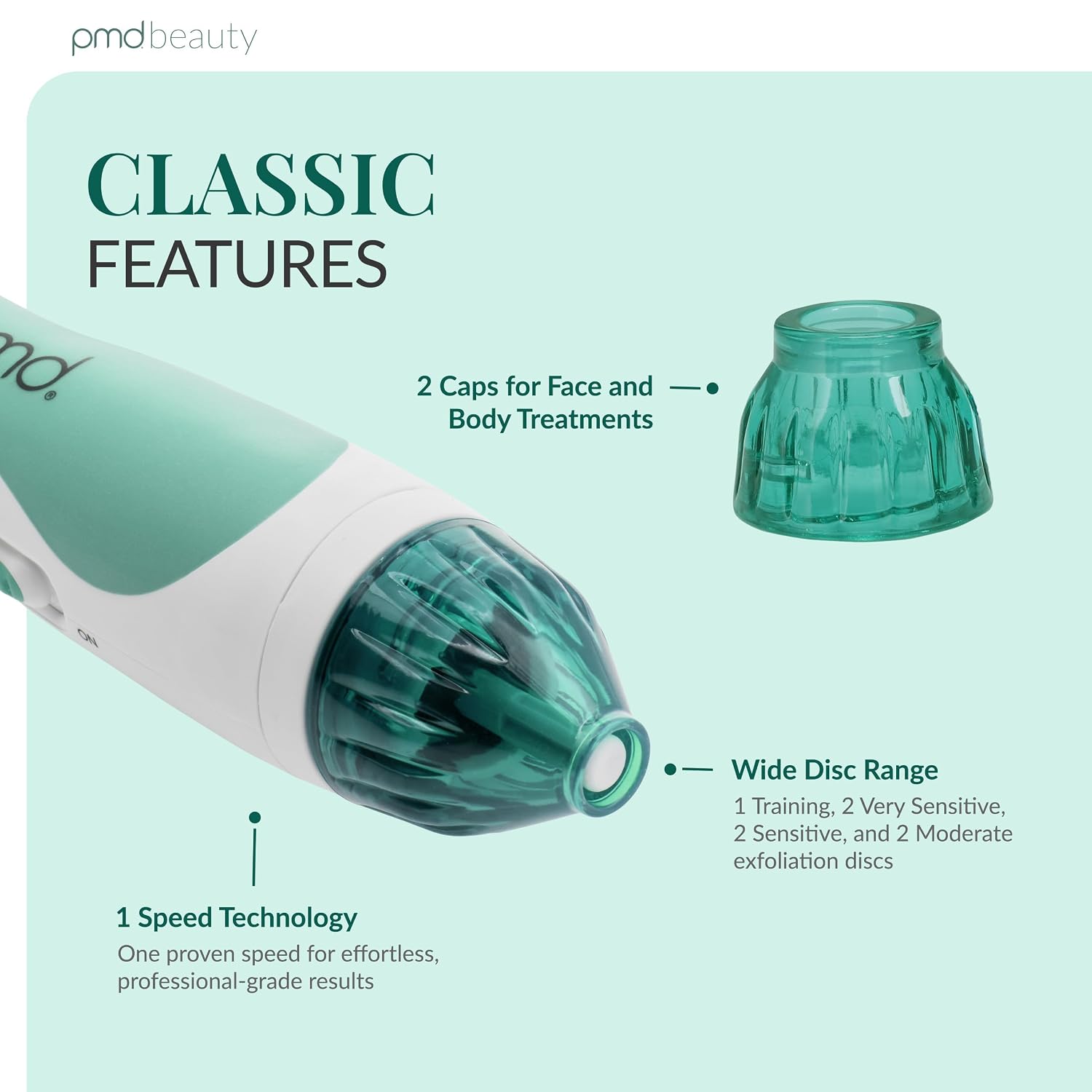 PMD Beauty Personal Microderm Classic - At-Home Use, Facial Exfoliator Tool, Microdermabrasion Machine Kit for Face and Body Skincare