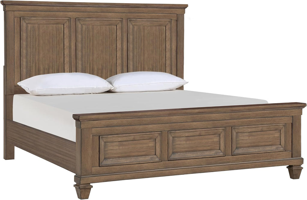 New Classic Furniture Mariana 5-Piece Wood Cal King Bedroom Set with 2 Nightstands, Vintage Mocha