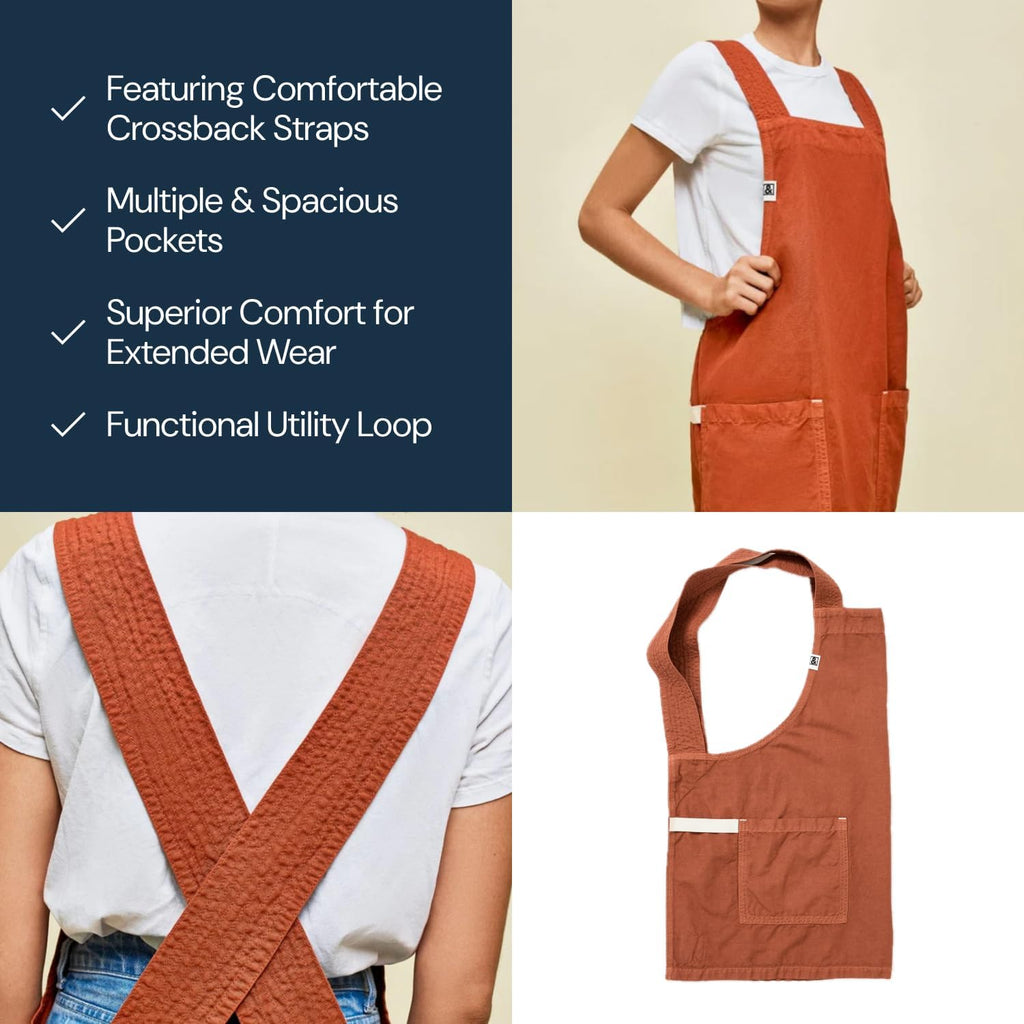 hedley & bennett Smock - Professional Chef Smock with Pockets & Cross Back Straps for Cooking & Grilling - Kitchen Aprons