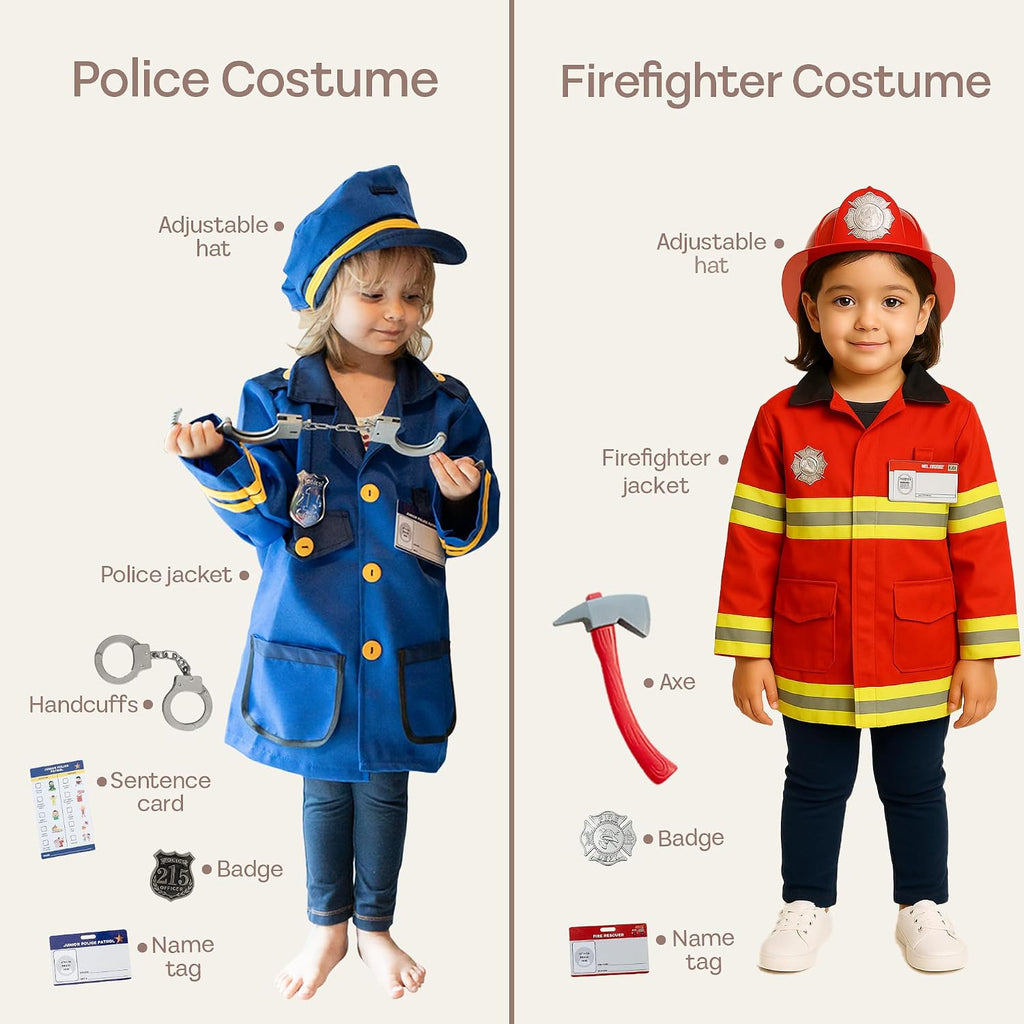 5-1 Kids Dress Up Clothes & Pretend Play Costumes for Ages 3-7 - Cute Role Play Dress Up Costumes for Boys & Girls with Matching Accessories & Storage Trunk