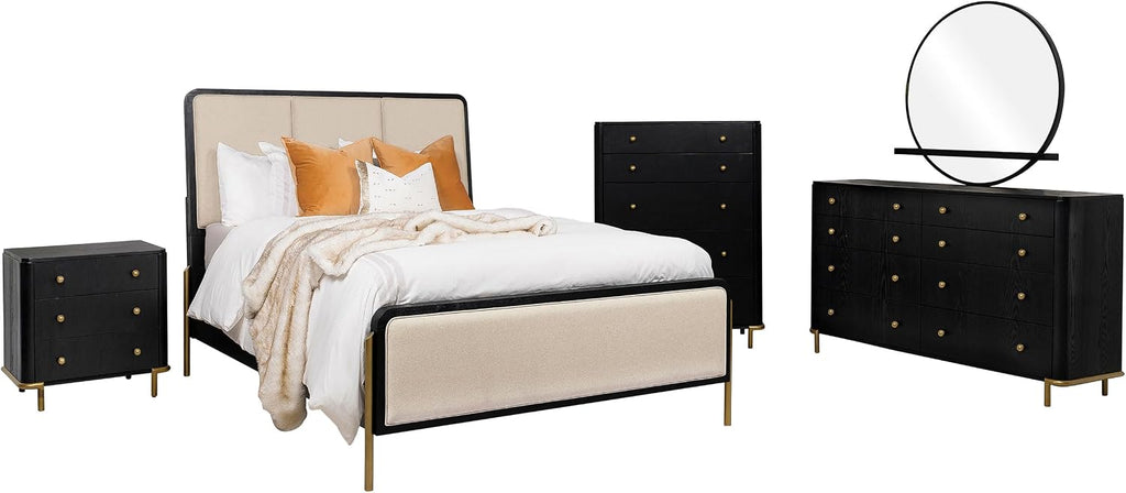 Coaster Home Furnishings Arini 5-Piece California King Bedroom Set Cream and Black 224331KWCRM-S5