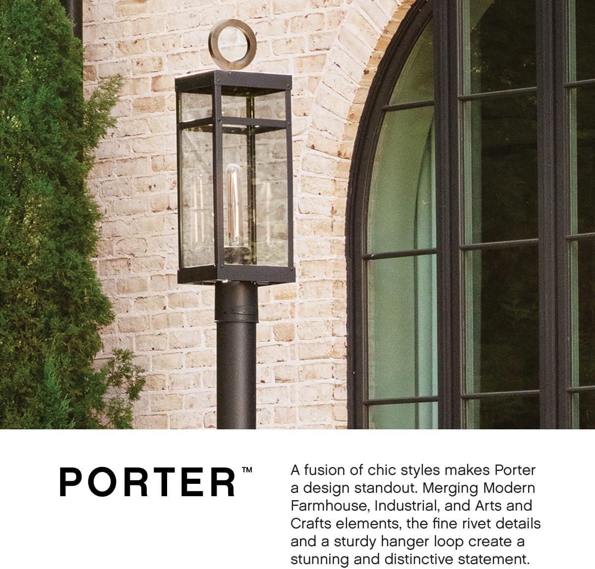 Hinkley Porter 22.75' Outdoor Single Light Low Voltage Post Mount Lantern – Clear Glass, 12V Bulb Included, Pathway Driveway Landscape, Pier Mount Compatible, Post Sold Separately – Oil Rubbed Bronze