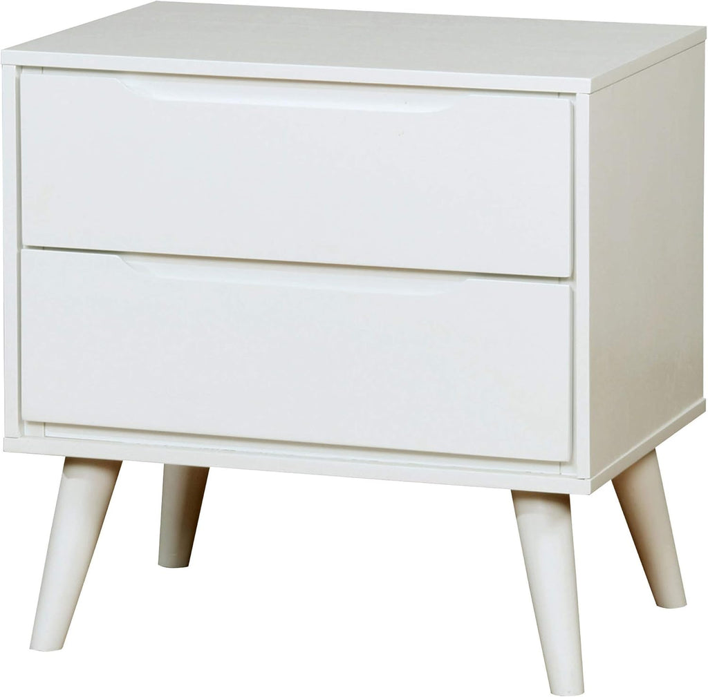 24/7 Shop at Home Chopard Contemporary Wood Bedroom Set, 2-Piece Queen Bedroom Set, White