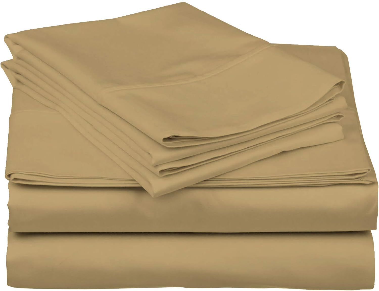 Cotton Home- 5 Pieces Split King Size Beige Color Sheet Set – Soft Quality Luxury 18 Inch Deep Pocket & Bedding Set with Flat Sheet, Fitted Sheet, 2-Pillow Covers(20' x 30') Inches