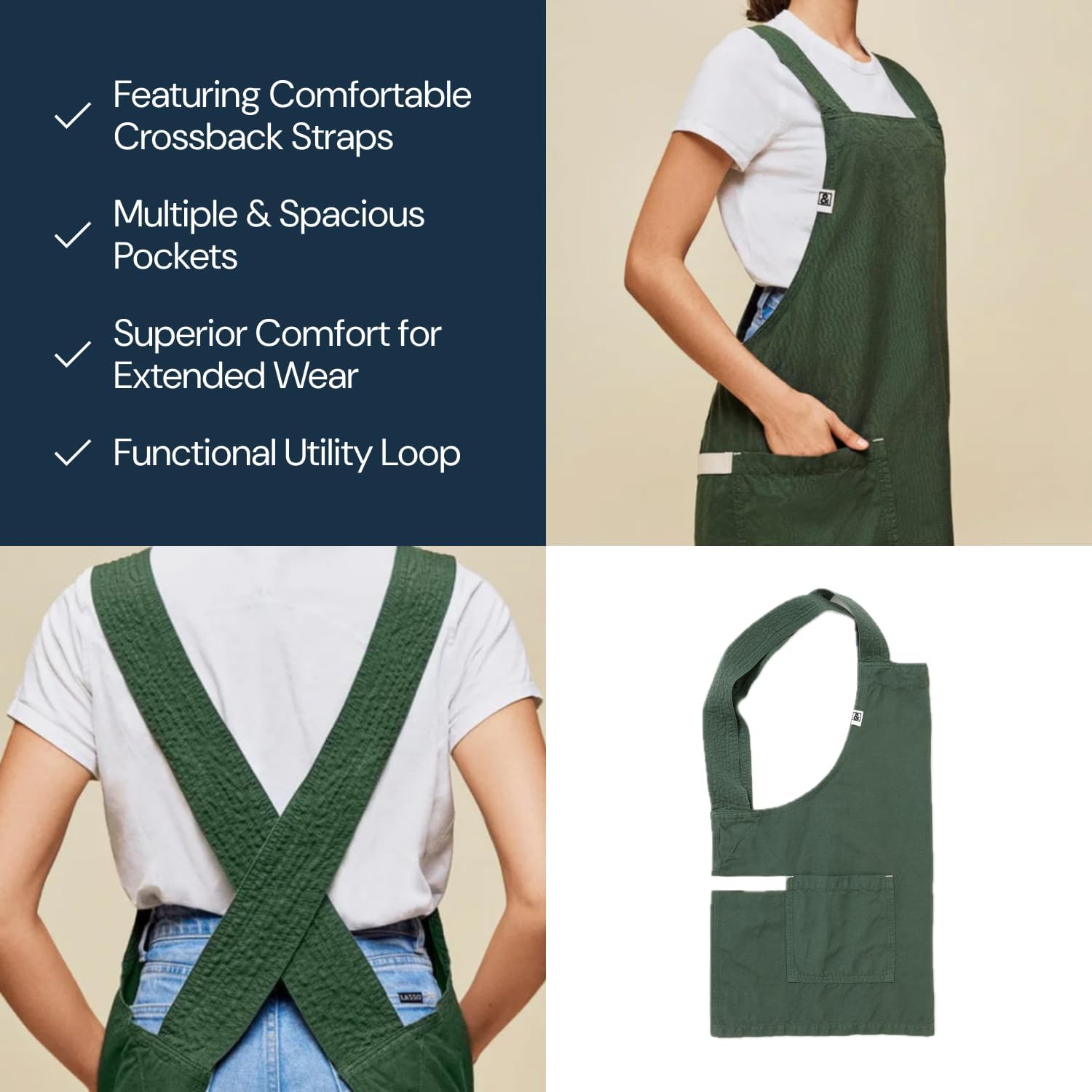 hedley & bennett Smock - Professional Chef Smock with Pockets & Cross Back Straps for Cooking & Grilling - Kitchen Aprons