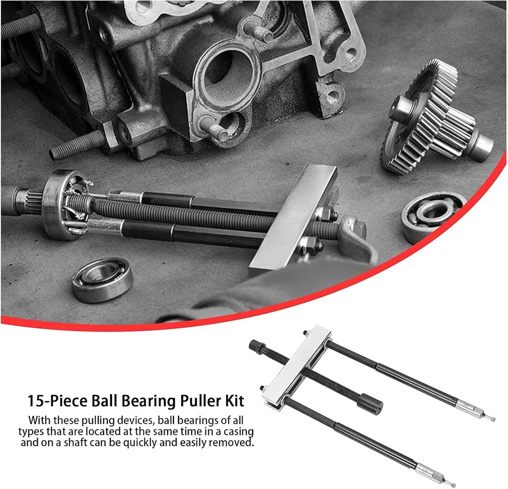 15-Piece Bearing Puller Kit Ball Bearing Extractor Bearing Removal Tool Set Automotive Tool & Equipment,Auto Repair Tools